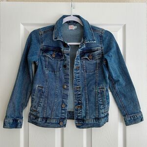 Wonder Nation Girls Jean Jacket Size L Blue Denim Stretch Layering Classic